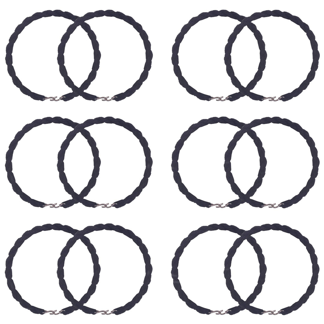 12 Pieces Elastic Boot Bands Military Boot Leg Straps Blousing Garters with Metal Hooks for USMC Air Force Navy Army, Black,6 Pairs