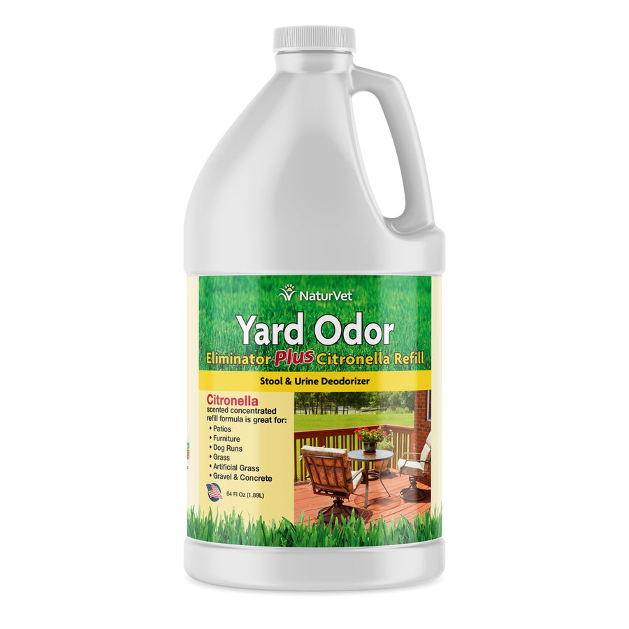 – Yard Odor Eliminator Plus Citronella Spray – Eliminate Stool and Urine Odors from Lawn and Yard – Designed for Use on Grass, Patios, Gravel, Concrete & More – 64oz Refill (No Hose Nozzle)