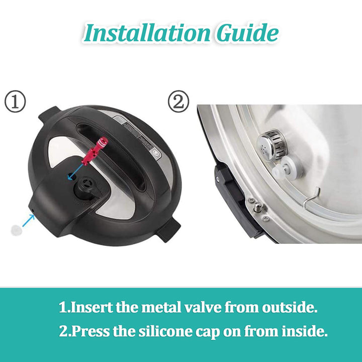 2 Pack Float Valve - Replacement Parts with 6 Sealer Gasket, Silicone Caps for Pressure Cooker Duo/Duo Plus/Lux 8 QT ( 6 Silicone Caps)
