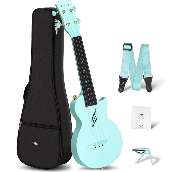 Enya Soprano Ukulele 21 Inch Carbon Fiber Cutaway Trave