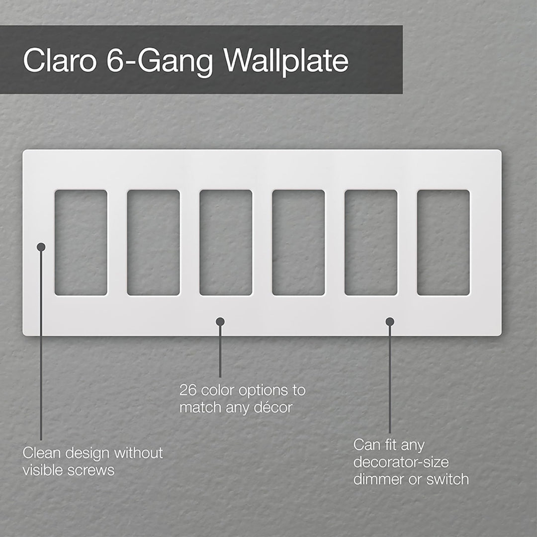 Electronics CW-6-WH Claro 6-Gang Wallplate, White