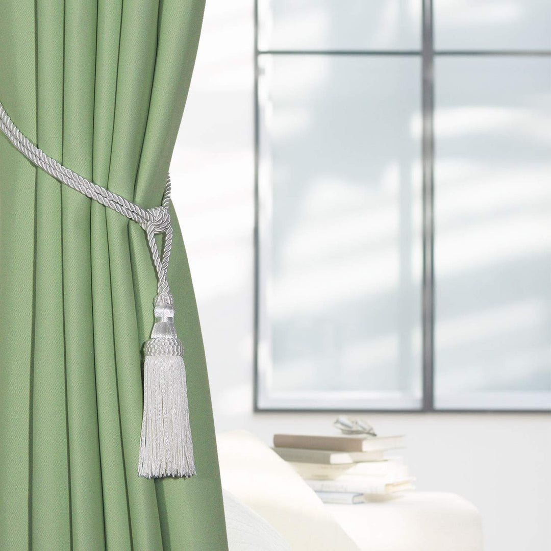 Fenghuangwu 2PCS Curtain Tassel Tiebacks, Handmade Tass