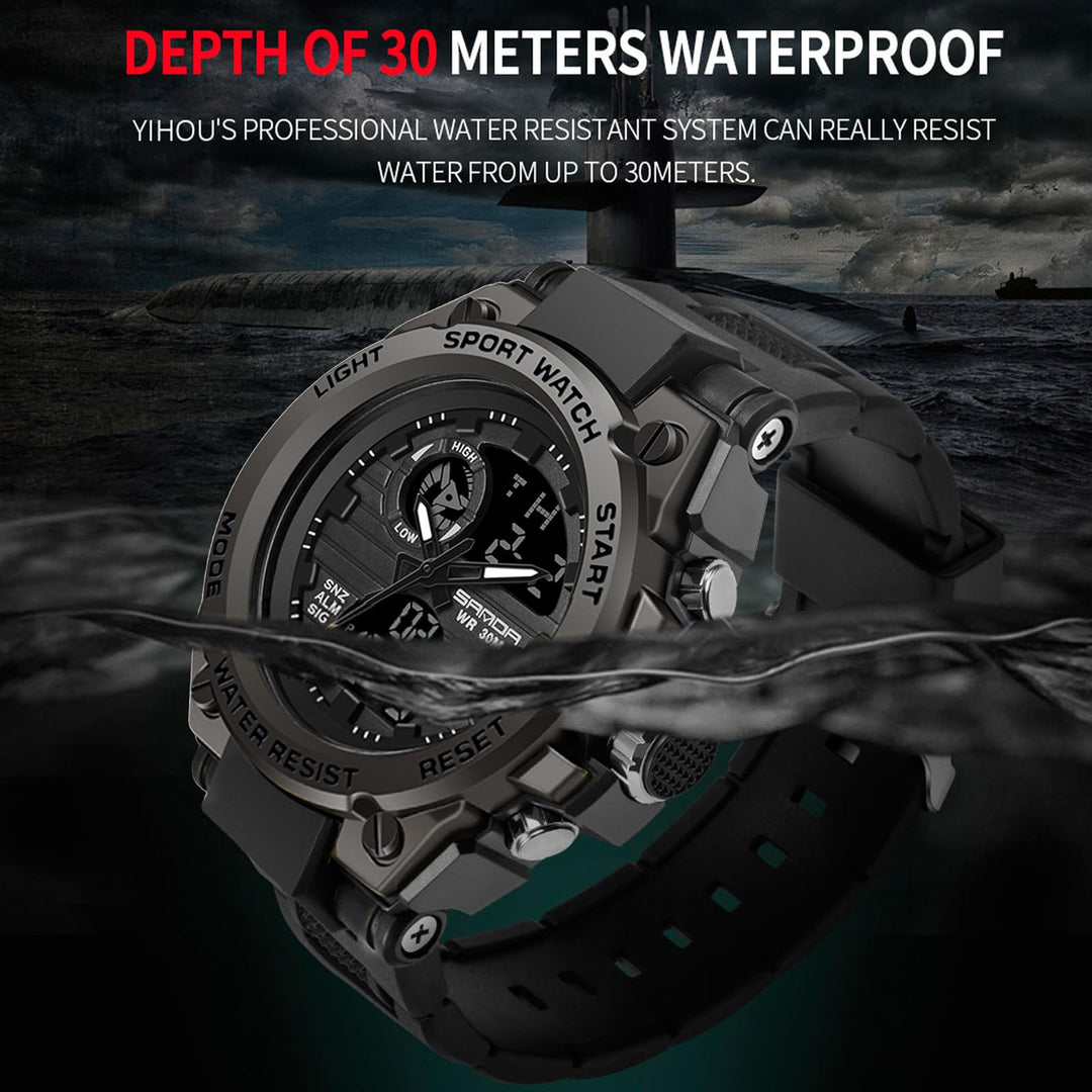 Men&#39;s Military Watch Outdoor Sports Electronic Watch Tactical Army Wristwatch LED Stopwatch Waterproof Digital Analog Watches