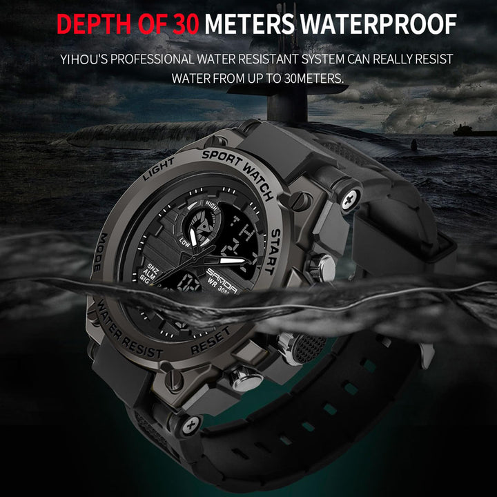 Men&#39;s Military Watch Outdoor Sports Electronic Watch Tactical Army Wristwatch LED Stopwatch Waterproof Digital Analog Watches