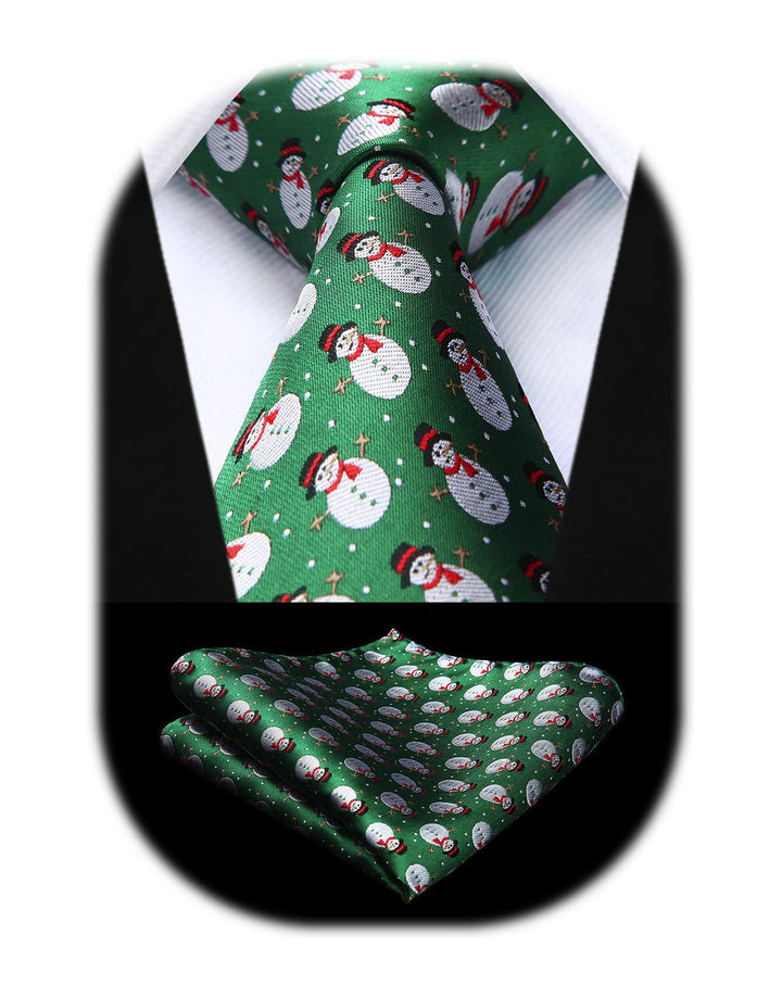 Navy Blue Tree Christmas Ties for Men Holiday Festival 