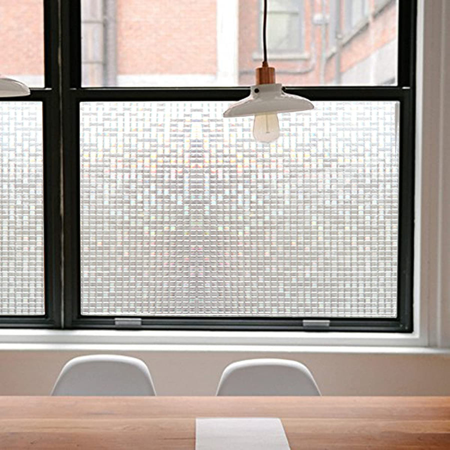 Privacy Window Films, Transparent Glass Tint Static Cling Treatment Reflects Rainbow Effect with Sunlight - Home Protection and Decorative, Heat Control, UV Prevention (Crystal Mosaic, 11.81 x 78.7)