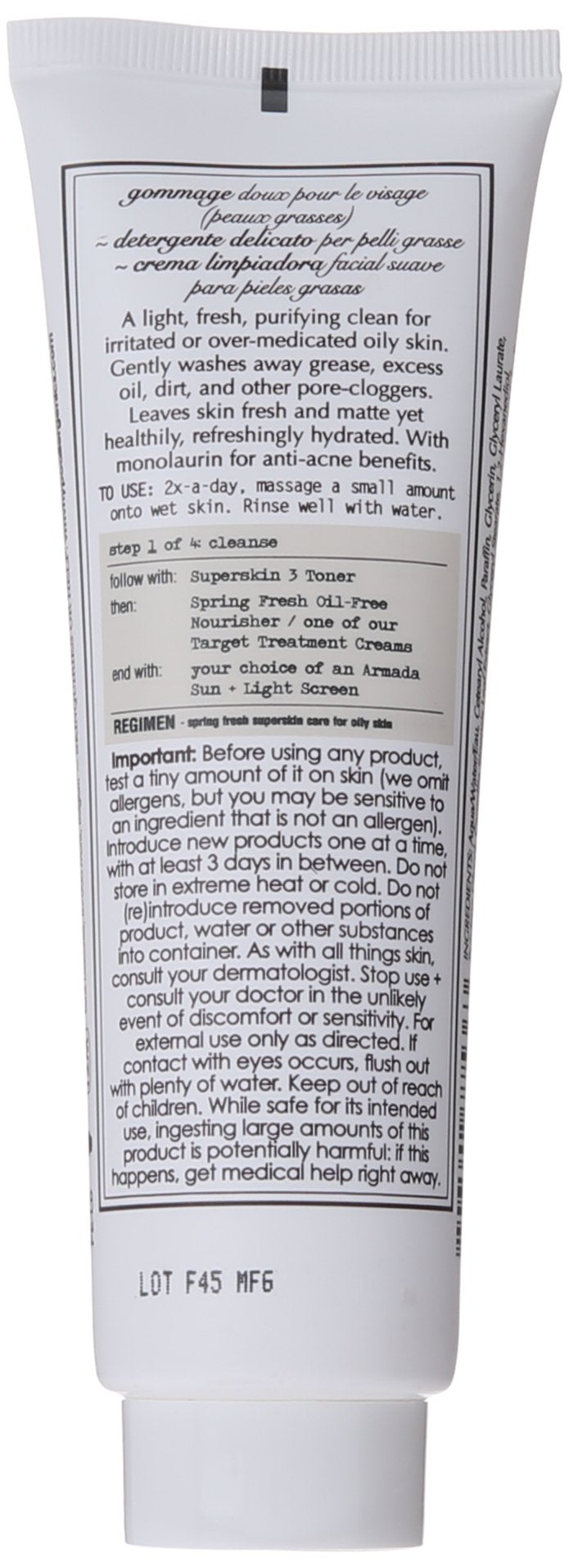 Superskin Spring Cleaning Purifying Facial Wash for Oily Skin, 4 Fluid Ounce