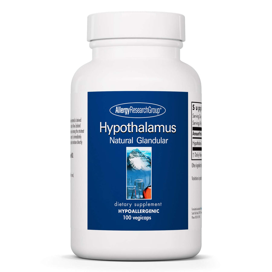 Hypothalamus Supplement - Endocrine Support, Natural Glandular, 500mg Adrenal Support, Adrenal Pituitary, Adrenal Gland Function, Bovine, Lyophilized, Vegicaps - 100 Count