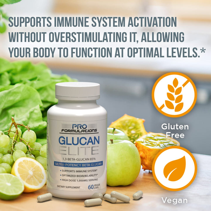 Glucan Elite - Beta 1-3D Glucan - 60 vcaps - Ultra-Potency Beta Glucan - Highest Bioavailability with BGF-Immune - Immune System Support