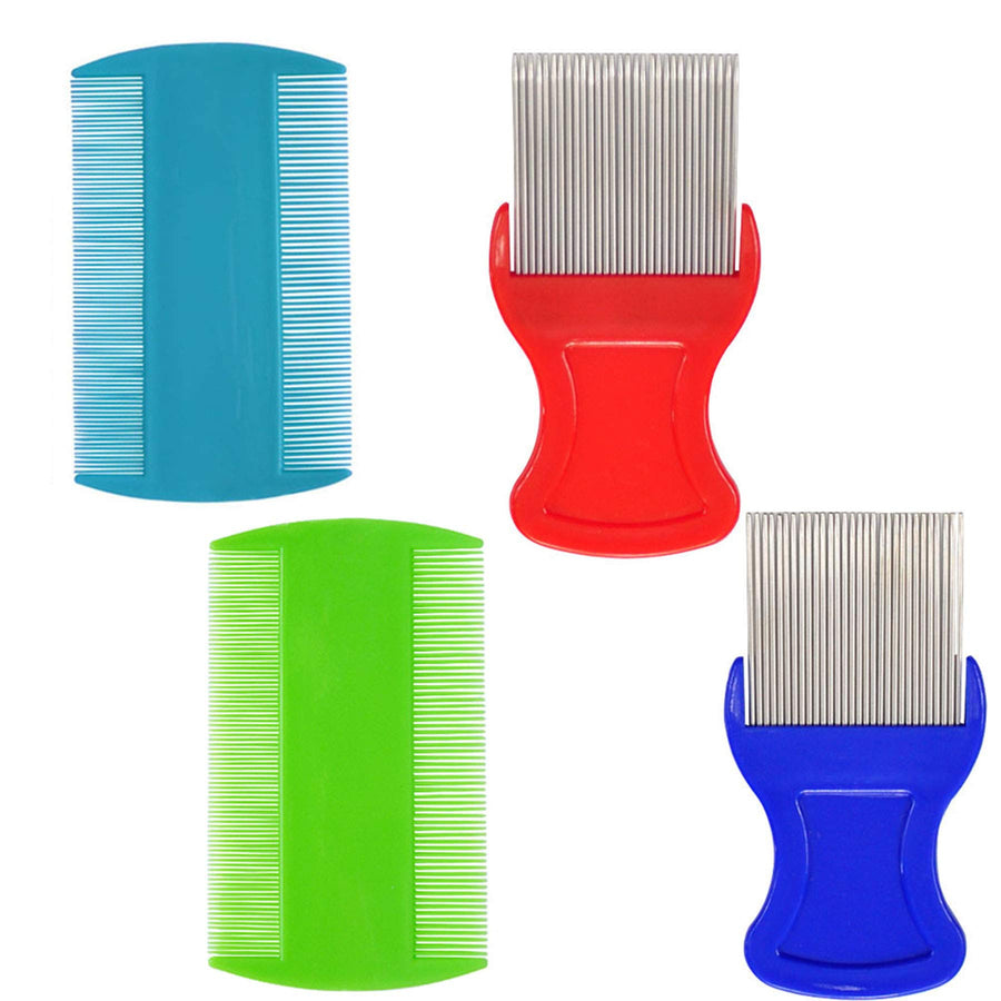 4 Pcs Hair Combs, Removal with Metal Teeth and Double Sided Grooming Fine Tooth Hair Combsï¼Å’Removing Dandruff Flakes
