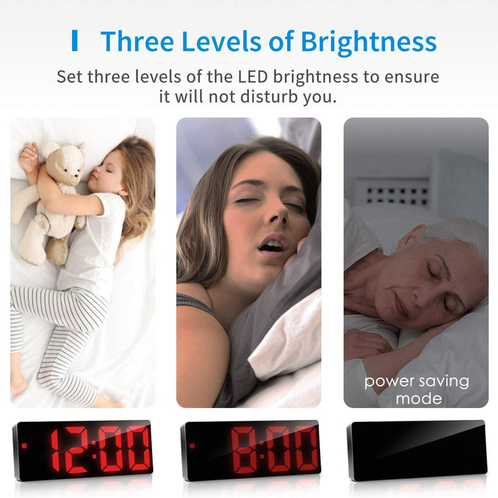 meross LED Digital Alarm Clock, Simple Design Desk Cloc