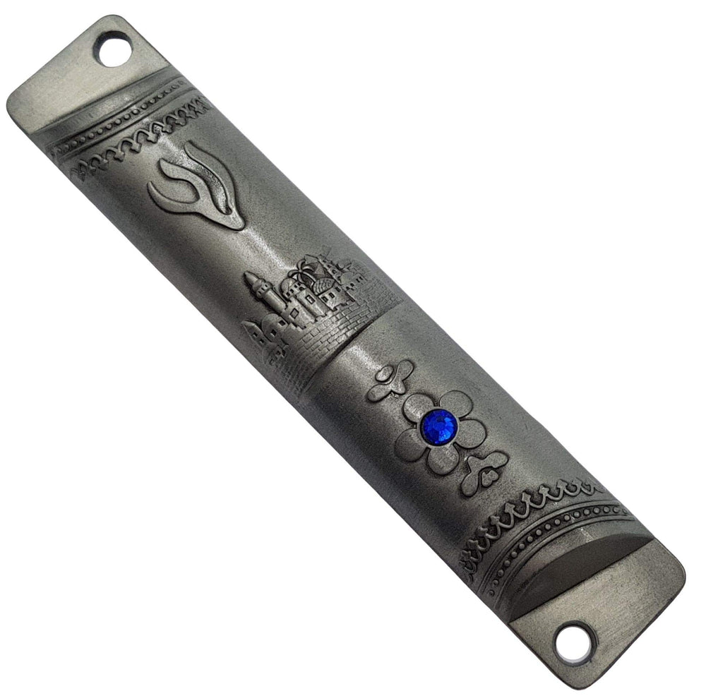 TALISMAN4U Pewter MEZUZAH CASE with Scroll Jerusalem De