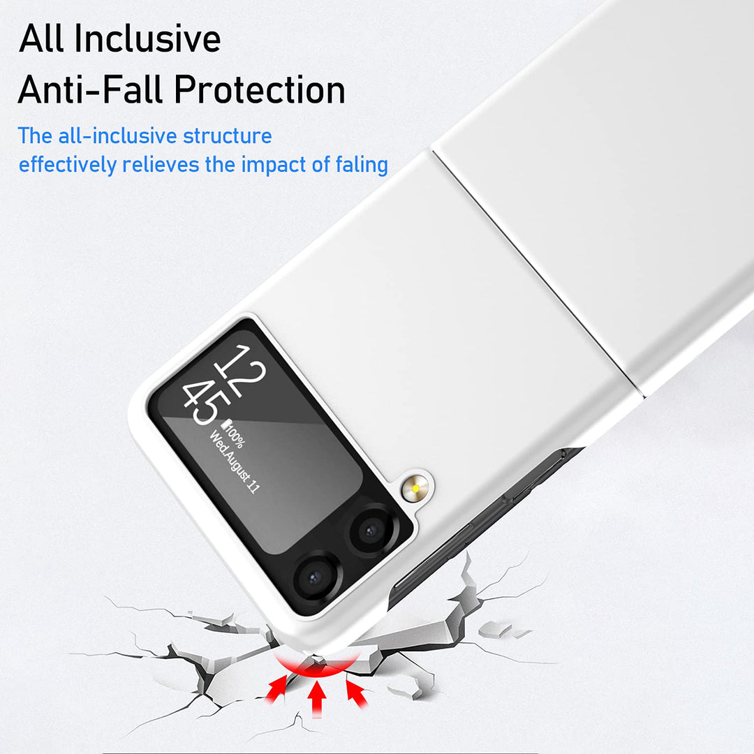 Galaxy Z Flip 3 Ultra Thin Hard PC Case - Shookproof, Anti-Drop, Wear-Resistant (White)