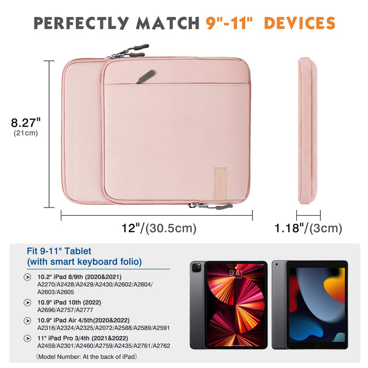 MoKo 9-11 Inch Tablet Sleeve Bag Carrying Case with Sto