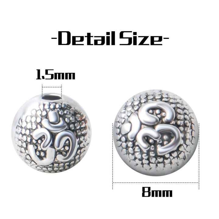 50pcs 8mm Antique Silver Spacer Bead Tibetan Bead Space