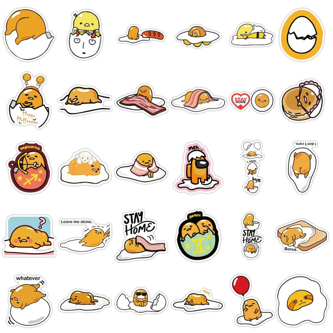 CHVISO 60PCS Japanese Lazy Egg Stickers Kawaii Stickers