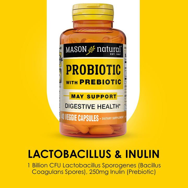 MASON NATURAL Probiotic with Prebiotic, 40 Day Supply f