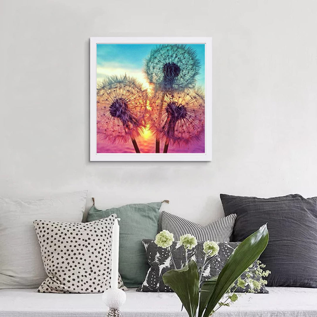Diamond Art Painting Kits for Adults, Round Full Drill Diamond Art Painting Kits 5D DIY Diamond Art Painting by Number Kits Diamond Art Kits for Home Wall Decor Dandelions 12x12 Inch