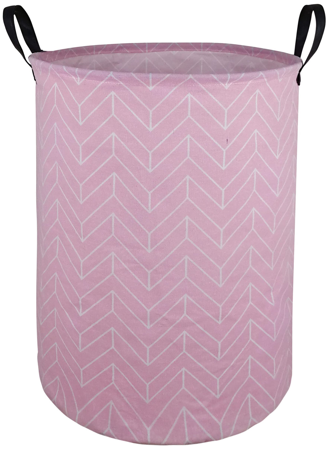 ACMUUNI 19.7 Round Kids Laundry Clothes Hamper Laundry Basket with Handles,Baby Toys Storage Organizer Bins Laundry Gift Basket for Boys and Girls Room, Bedroom Decorate(Pink Geometry)