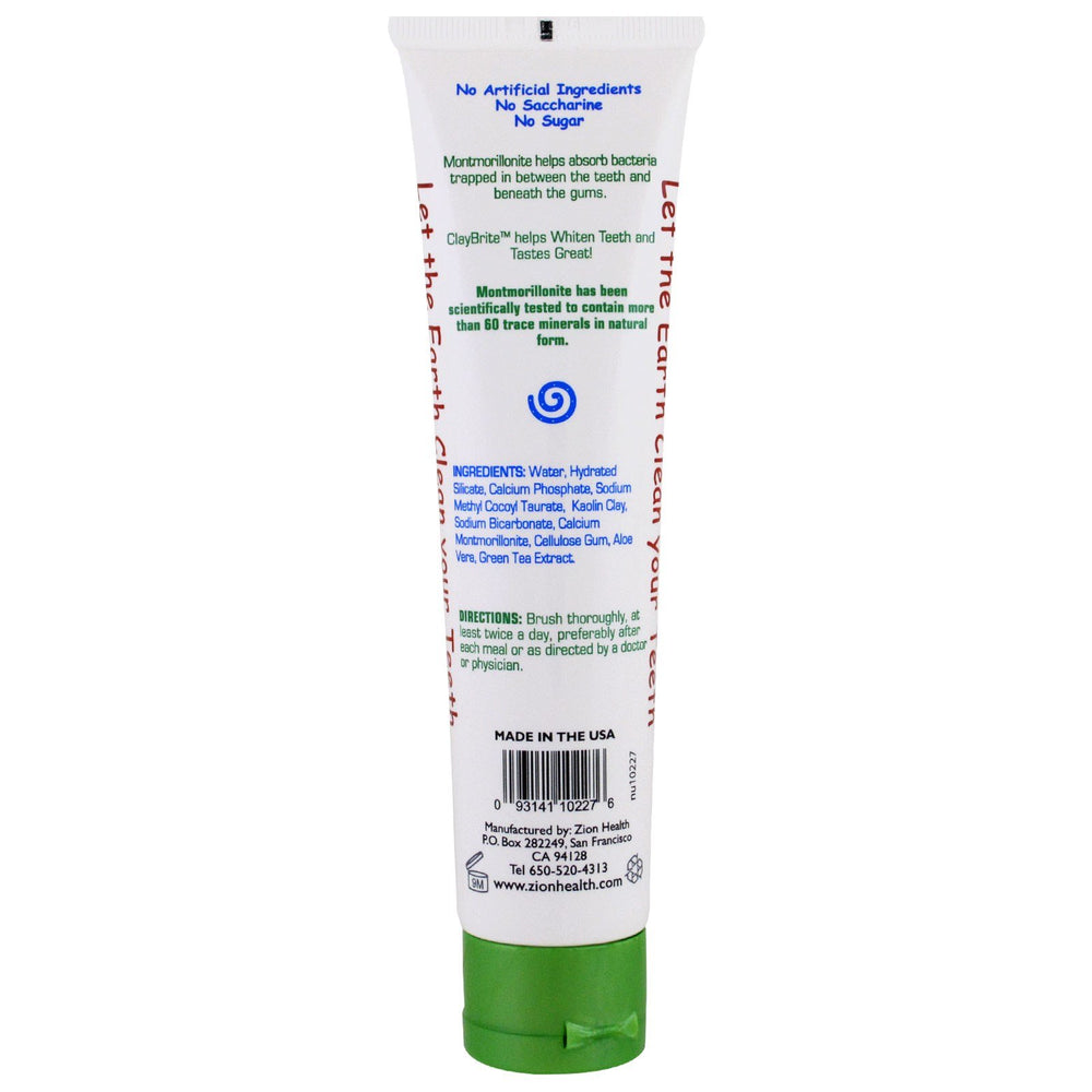 ClayBrite Sensitive Natural Toothpaste Zion Health 4 oz