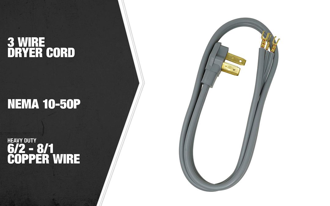 09014 4-Foot 50-Amp 3-Wire Range Power Cord