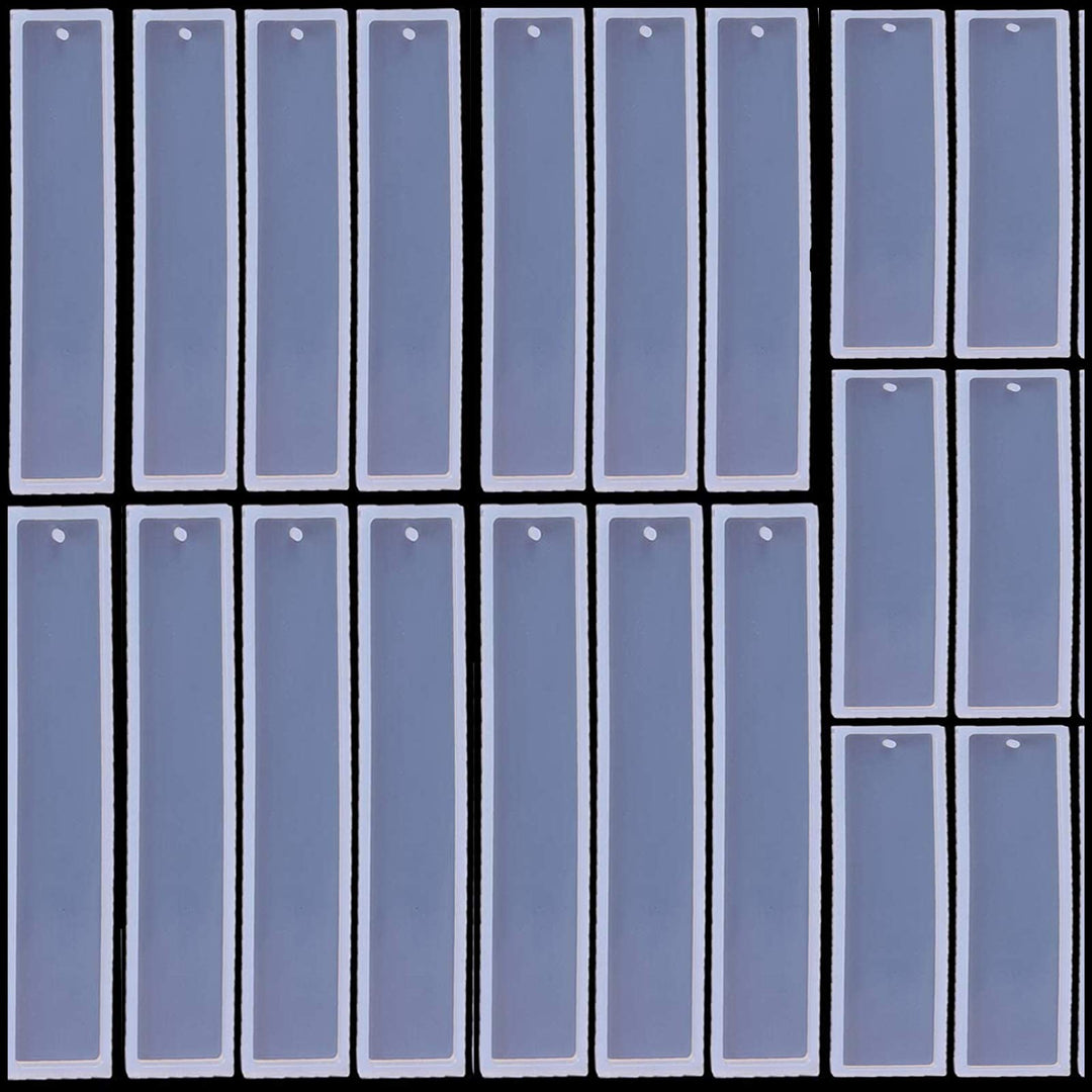Warmshine 21 PCS Rectangle Silicone Bookmark Mold DIY Bookmark Mould Bookmark Making Mold Epoxy Resin Mold