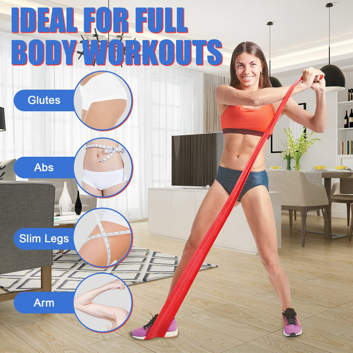 POTOK Resistance Bands Set, 3 Pack Latex Exercise Bands with Different Strengths,Elastic Bands for Upper &amp; Lower Body &amp; Core Exercise, Physical Therapy, Lower Pilates, Home Workouts, Rehab