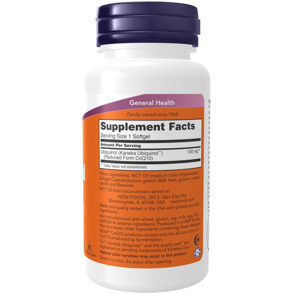 Supplements, Ubiquinol 100 mg, High Bioavailability (the Active Form of CoQ10), 60 Softgels