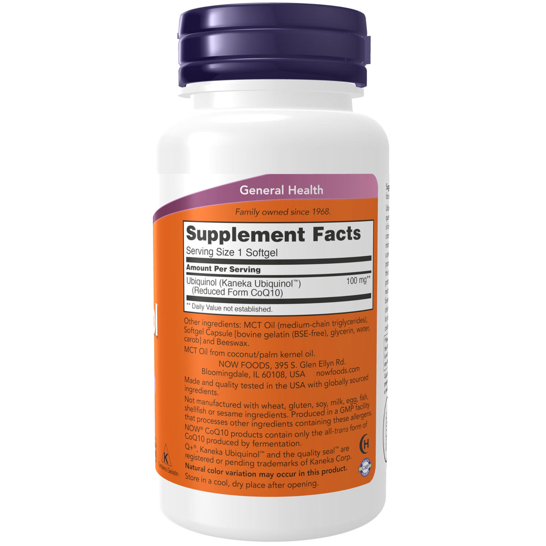 Supplements, Ubiquinol 100 mg, High Bioavailability (the Active Form of CoQ10), 60 Softgels