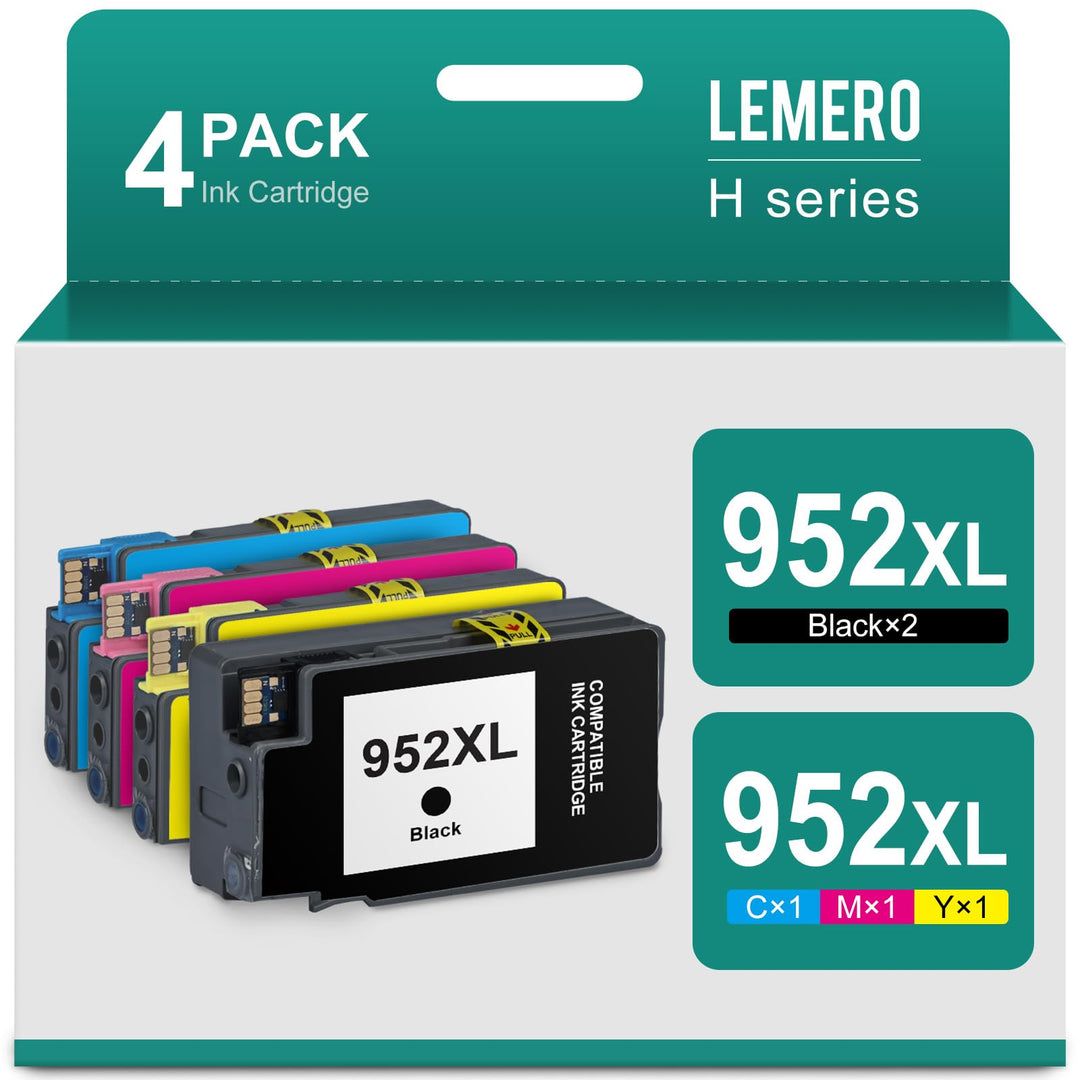 LEMERO Compatible 952XL Ink Cartridge Combo Pack Replac