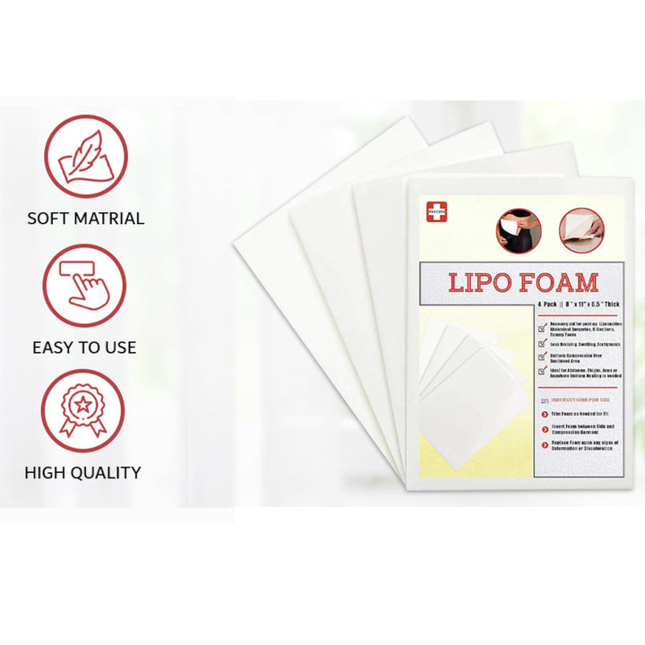 4 Pack Lipo Foam Board - Post Surgery Ab Board - Use After Liposuction, C-Section, Tummy Tucks, BBL surgeries