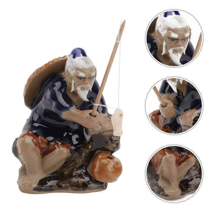 Cabilock Mini Fisherman Figurines Ceramics Chinese Mudm