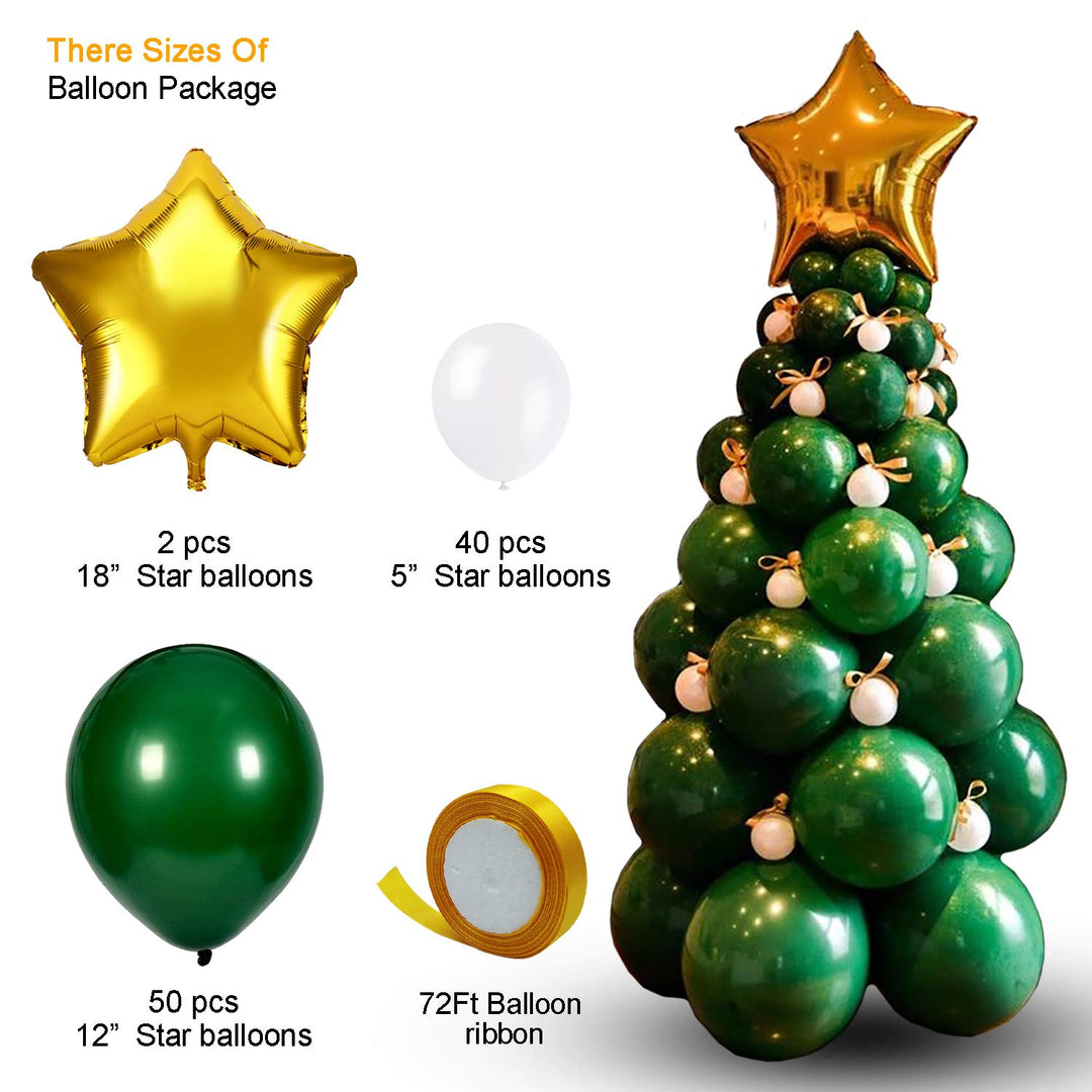 BONROPIN Christmas Balloon Garland Arch kit 96 Pieces Christmas tree Balloons for Christmas Party Decorations