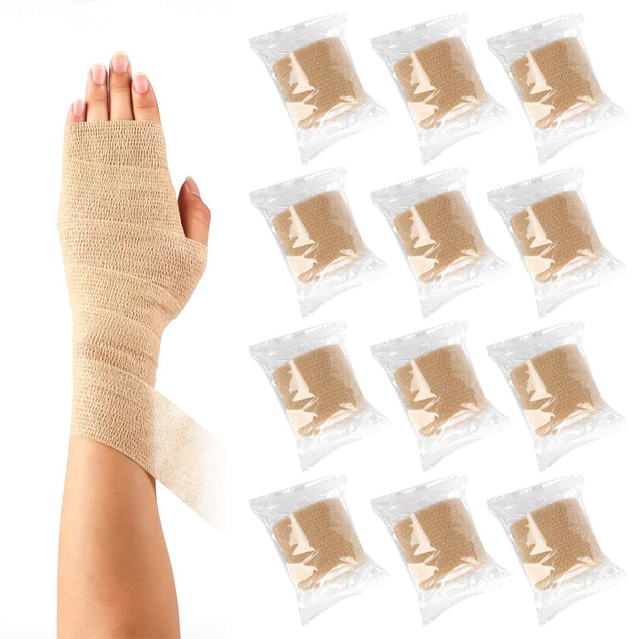 12 Pack Self Adherent Cohesive Wrap Bandages 2 Inches X