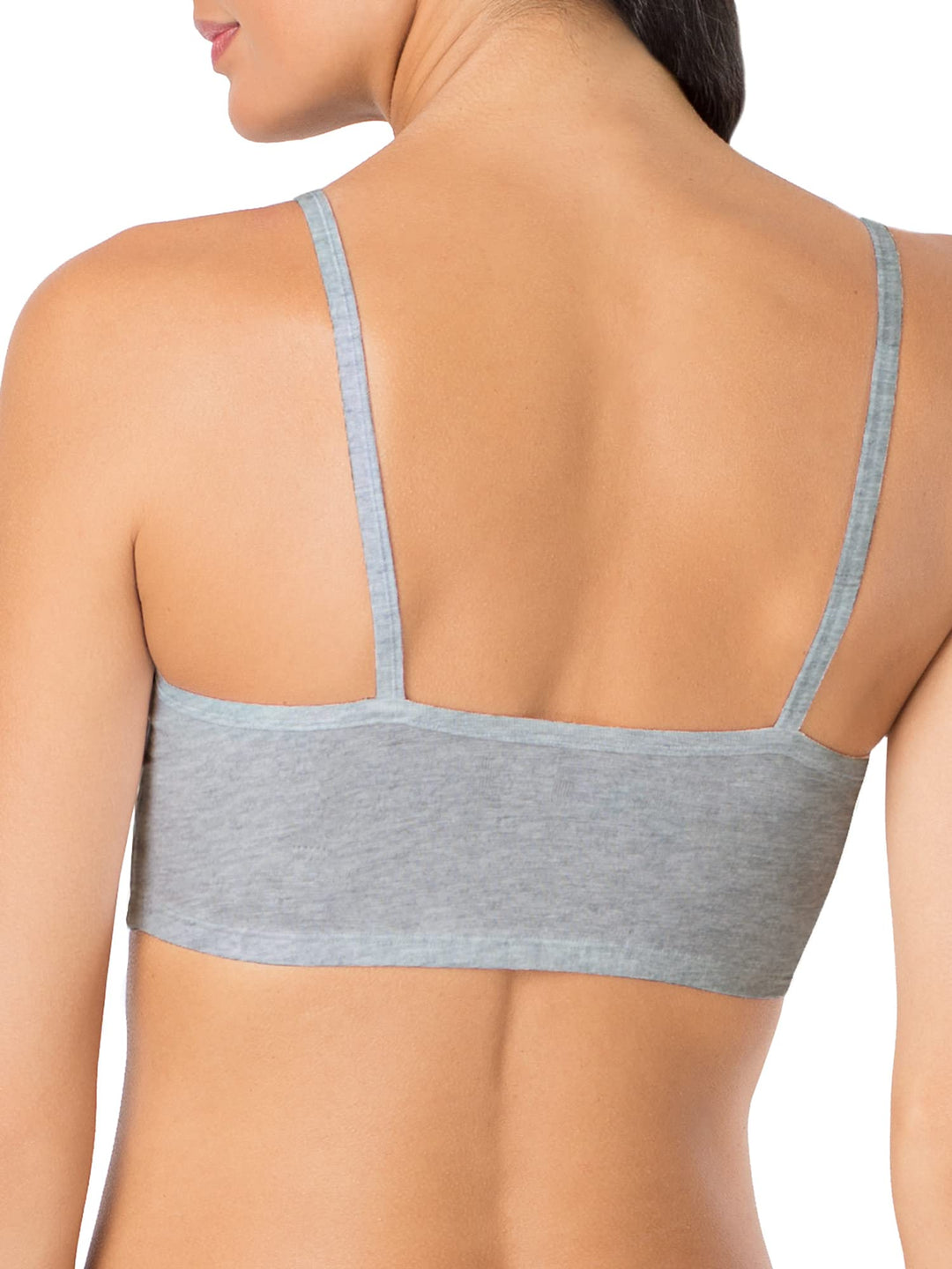 Women&#39;s Spaghetti Strap Cotton Pullover Sports Bra, Black/White/White/Heather Grey 4-Pack, 36