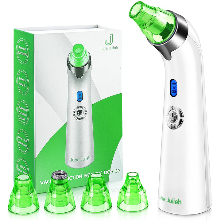 - Facial Pore Cleaner - Electric Acne Comedone Whitehead Extractor w/5 Suction Power 4 Probes, USB Rechargeable Blackhead Vacuum Removal Kit