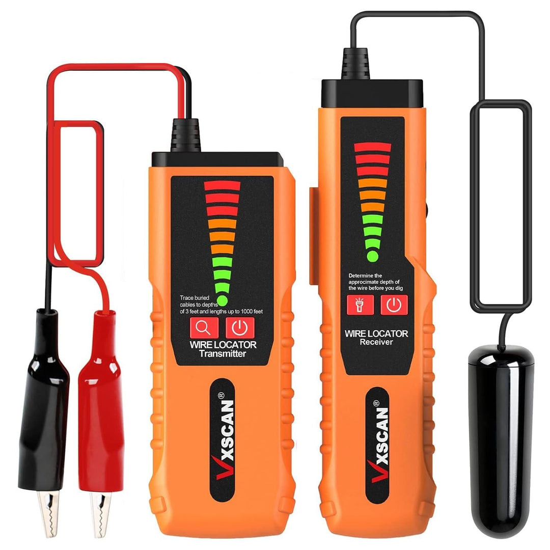 Underground Wire Tracer, F04 Underground Wire Locator Tone Generator Kit and Probe with Earphone Cable Tester for Locating Breakage Cables Irrigation Wires Pet Fence