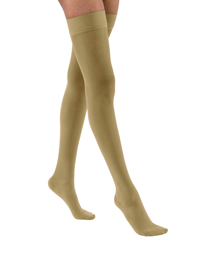 Ultra Sheer Thigh Closed Toe Socks, Silky Beige, Medium