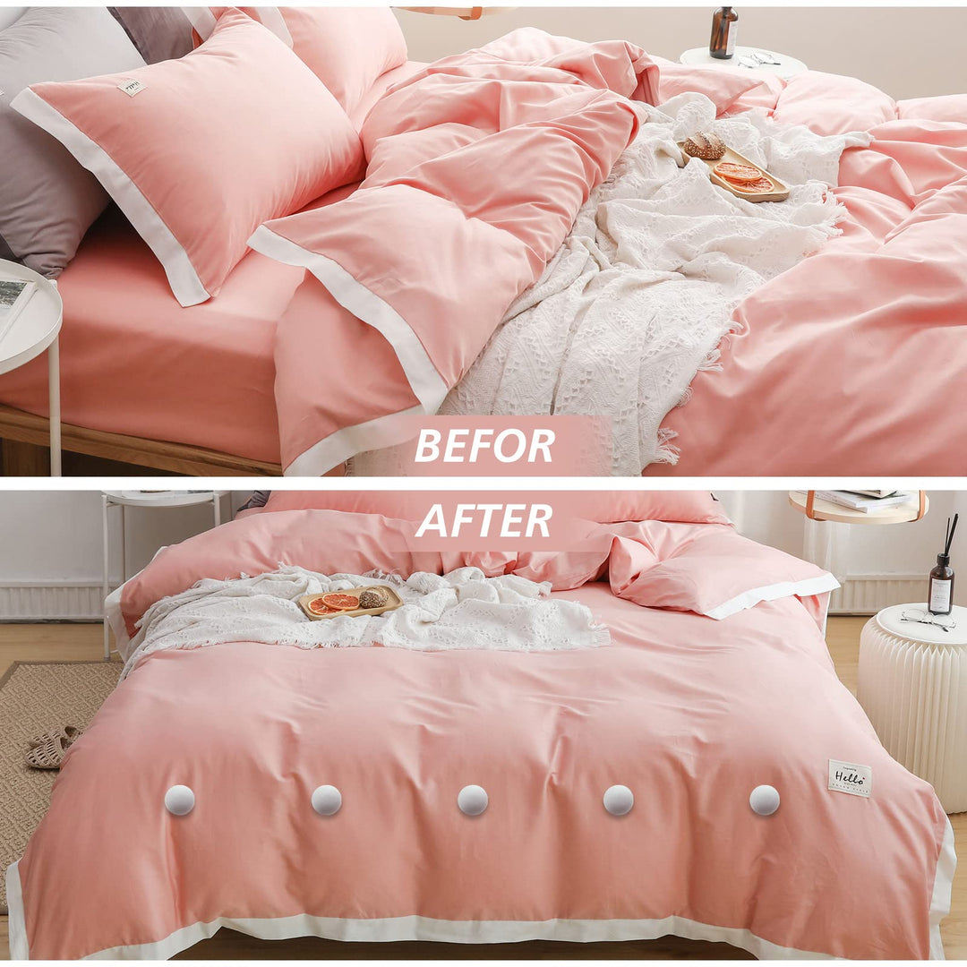 Duvet Pin Duvet Clips 16 Sets, Duvet Cover Pins Comforter Clips with Soft Fabric Material, Double Sided Pin Fasteners for Quilt, Cushions, Curtains - White