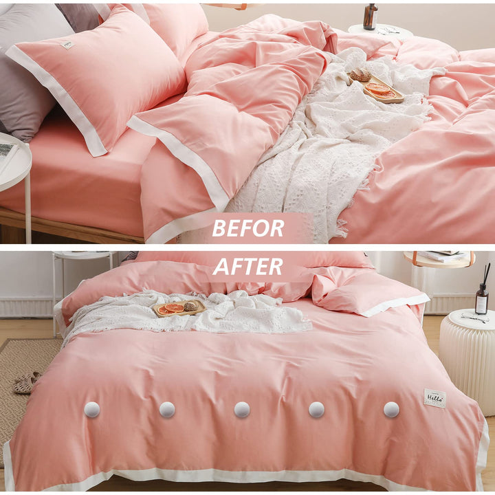 Duvet Pin Duvet Clips 16 Sets, Duvet Cover Pins Comforter Clips with Soft Fabric Material, Double Sided Pin Fasteners for Quilt, Cushions, Curtains - White