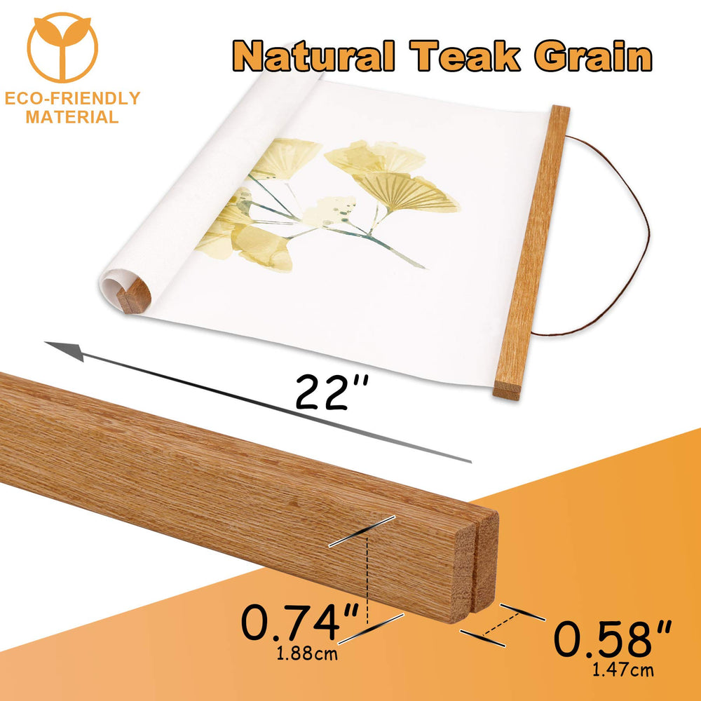 WITCOLOR 2 Pack Poster Hanger Frame, Teak Style 22inch 