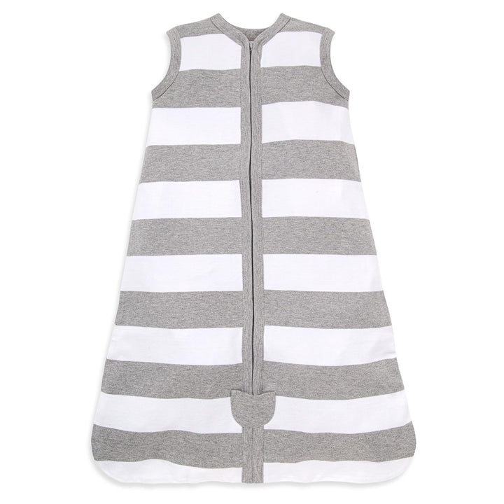 Burt&#39;s Bees Baby Unisex Beekeeper Blanket, 100% Organic Cotton, Swaddle Transition Sleeping Bag Wearable, Rugby Stripe Heather Grey, Medium US