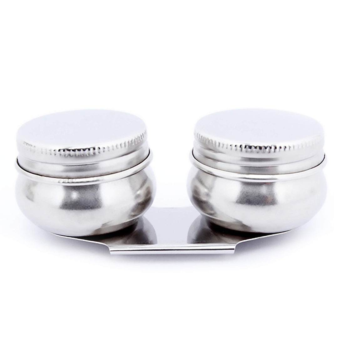 Oil Painting Palette Cup with Lid, Stainless Steel Double Dipper Design, No Leakage, Can Clip on Palette
