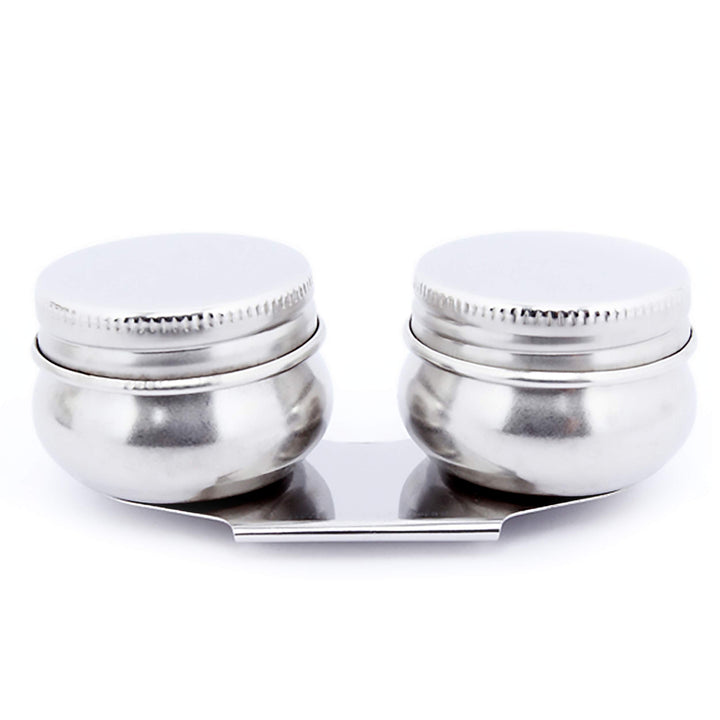 Oil Painting Palette Cup with Lid, Stainless Steel Double Dipper Design, No Leakage, Can Clip on Palette