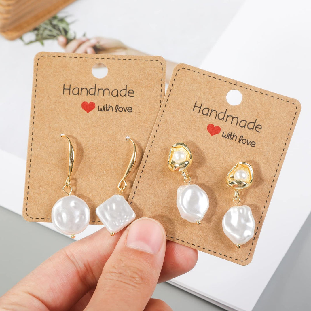 150 Pack Earring Cards for Jewelry Packaging DIY Earrings Holder Display Card with Bag for Studs Selling