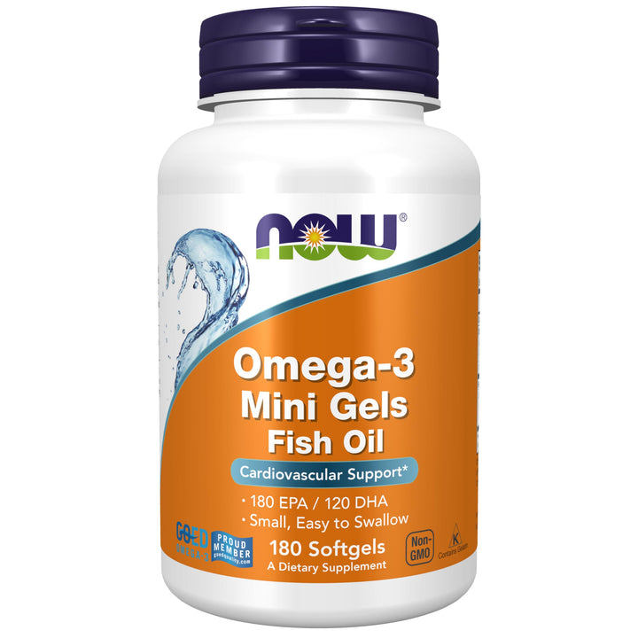 NOW Supplements, Omega-3 Mini Gels, 180 EPA/120 DHA, Mo