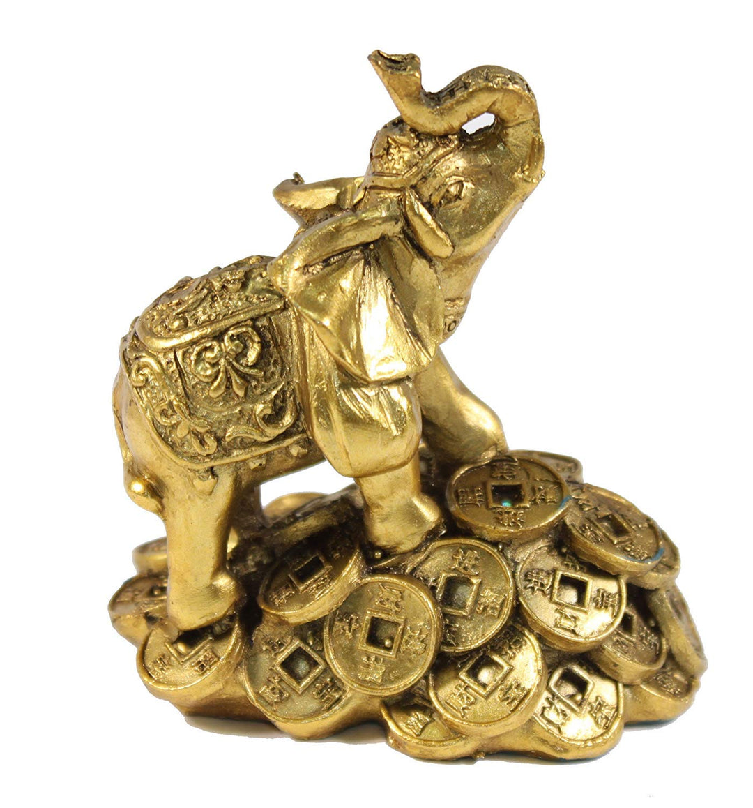 Feng Shui 3 Money Elephant Figurine Wealth Lucky Figurine Gift &amp; Home Decor