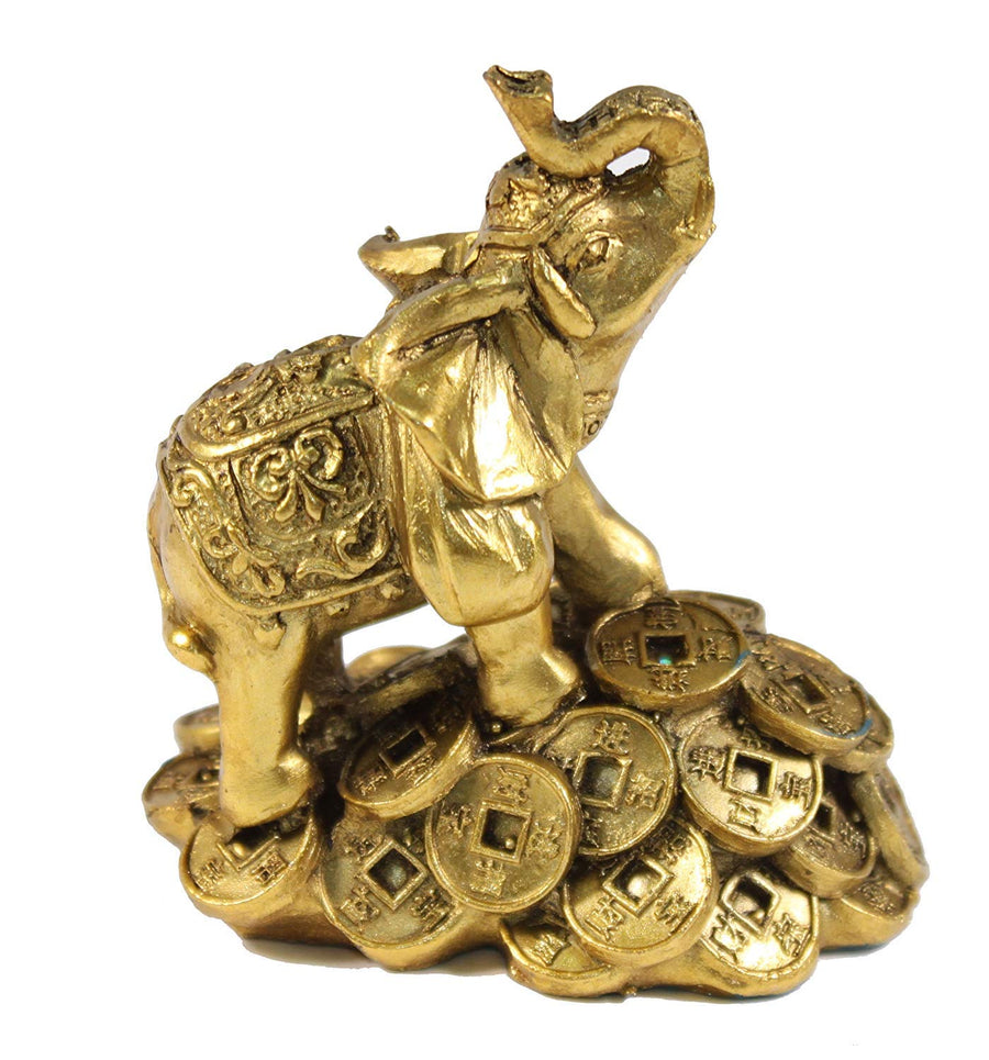 Feng Shui 3 Money Elephant Figurine Wealth Lucky Figurine Gift & Home Decor