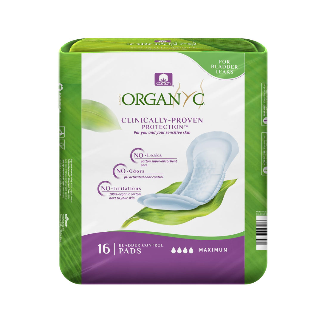 Organyc 100% Organic Cotton Incontinence Pads for Bladd