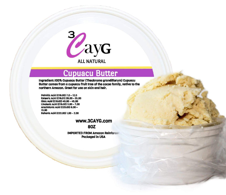 3CayG Natural Cupuacu Butter Pure and Unrefined 8oz Body Butter
